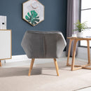 Velvet upholstery Grey Accent Chair by Lavishway | Bedroom Chairs-42848