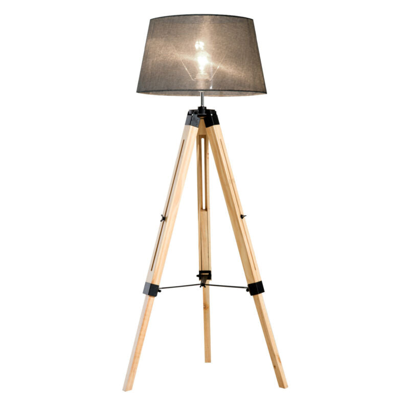 Classic Wooden Tripod Adjustable Floor Lamp by Lavishway | Floor Lamps-42486