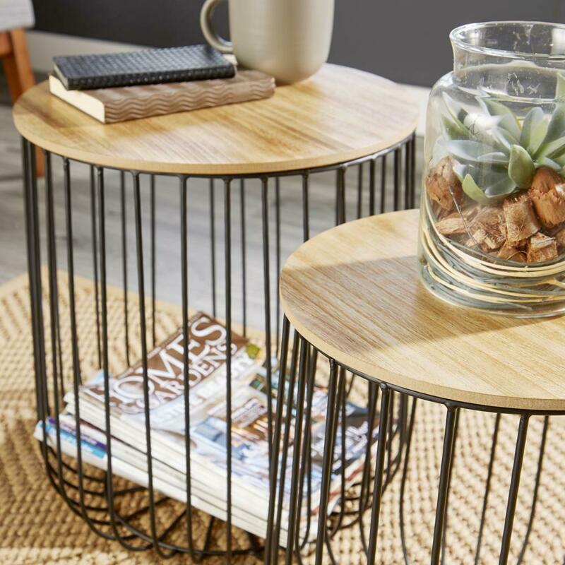 Pair of Wooden Top Side & End Table by Lavishway | Side Tables-43150