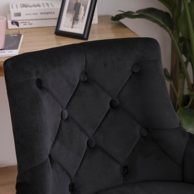 Adjustable Swivel Velvet Chair by Lavishway | Velvet Chairs-39312