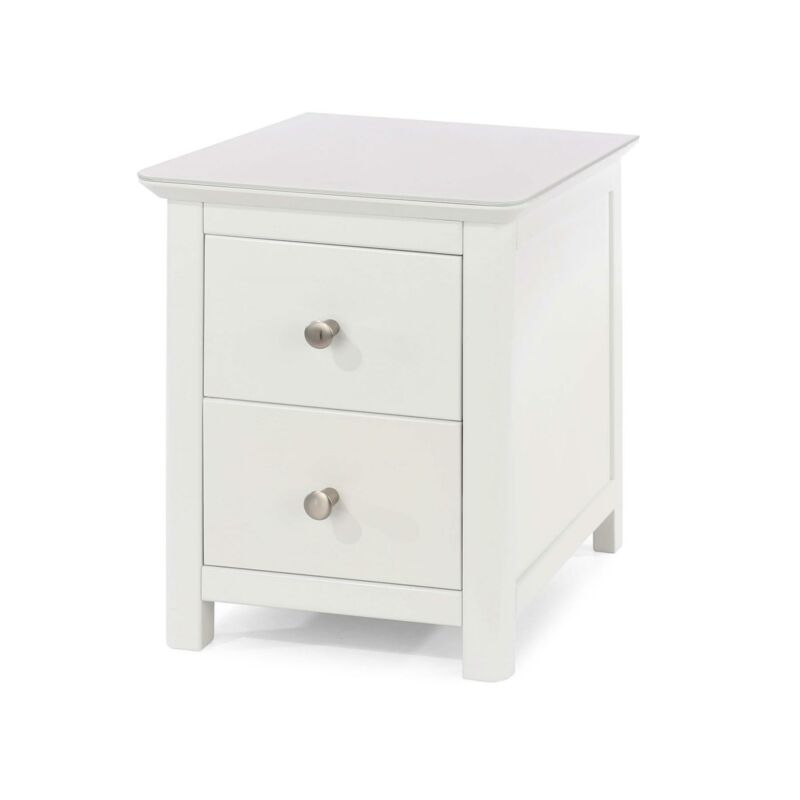 White Painted 2 Drawer Bedside Table by Lavishway | Bedside Tables-38778