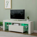 Gloss Front 130cm Wide TV Stand in White by Lavishway | TV Units Cabinets-43113