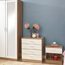 White Gloss Oak Bedside Cabinet by Lavishway | Bedside Tables-43506