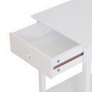 Wooden Bedside Table with Drawer in White by Lavishway | Bedside Tables-43641
