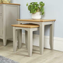 Grey Painted Solid Wood Nest of 2 Side Tables by Lavishway | Nest of Tables-43211