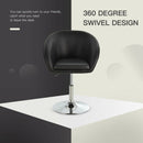 Set of 2 Black Faux Leather Tub Bar Stool by Lavishway | Bar Stools-43756