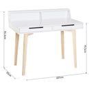 Study Table with Solid Wood Legs in White by Lavishway | Reclaimed Wood Desks-39173