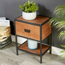 1 Drawer Dark Brown Side Table by Lavishway | Side Tables-43436
