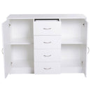 4 Drawers 2 Doors Cupboard in White by Lavishway | Bedroom-39098
