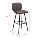 Orion Dark Grey Faux Leather Bar Stool by Lavishway | Bar Stools-39386