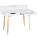 Study Table with Solid Wood Legs in White by Lavishway | Reclaimed Wood Desks-39172