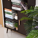 Two Doors Walnut Bookcase Storage & Shelves by Lavishway | Book Shelves and Cabinets-44835