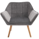 Velvet upholstery Grey Accent Chair by Lavishway | Bedroom Chairs-42849