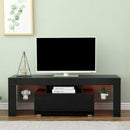 Gloss Front 130cm Wide TV Stand in Black by Lavishway | TV Units Cabinets-43077