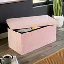 Linen Fabric Pink Foldable Storage Box by Lavishway | Benches & Storage Benches-38651