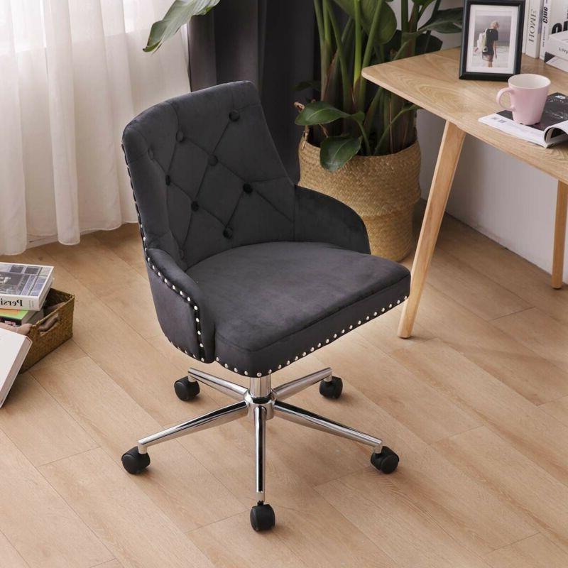 Adjustable Swivel Velvet Chair by Lavishway | Velvet Chairs-39310