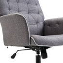 Tilt Linen Mid Back Office Chair in Grey by Lavishway | Fabric Chairs-42571