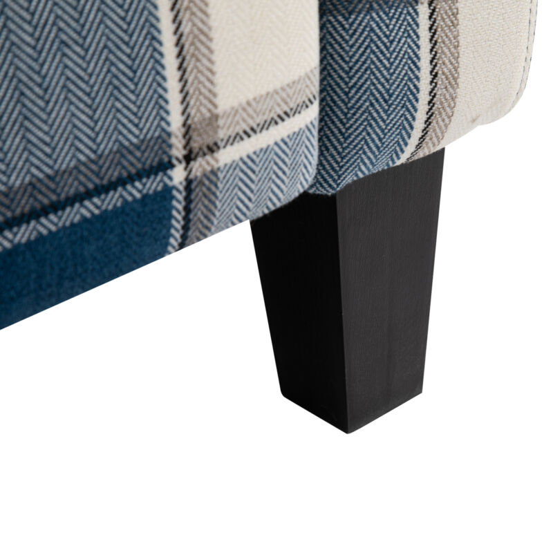 Plaid Upholstered Reclining Armchair by Lavishway | Recliner Armchairs-43612