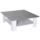 2 Tier Cement Grey Top Square Coffee Table by Lavishway | Coffee Tables-42523