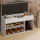 Wooden Grey Shoe Storage Cabinet With Seating by Lavishway | Shoe Cabinets-38996