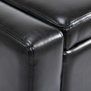 Faux Leather Ottoman & Storage Chest in Black by Lavishway | Benches & Storage Benches-42536