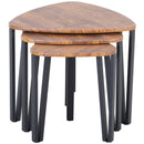 Nest of 3 V-Shaped Tables in Walnut Finish by Lavishway | Nest of Tables-44784