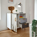 White Multi Coloured Compact Sideboard by Lavishway | Sideboards-43198