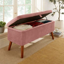 Button Tufted Velvet Storage Bench in Pink by Lavishway | Benches & Storage Benches-39393