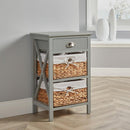 Basket Style Wooden Grey Chest of Drawers by Lavishway | Chest Of Drawers-43457
