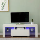 Gloss Front 130cm Wide TV Stand in White by Lavishway | TV Units Cabinets-43110