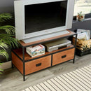 2 Drawer Dark Wood Compact Wooden TV Unit by Lavishway | TV Units Cabinets-39364