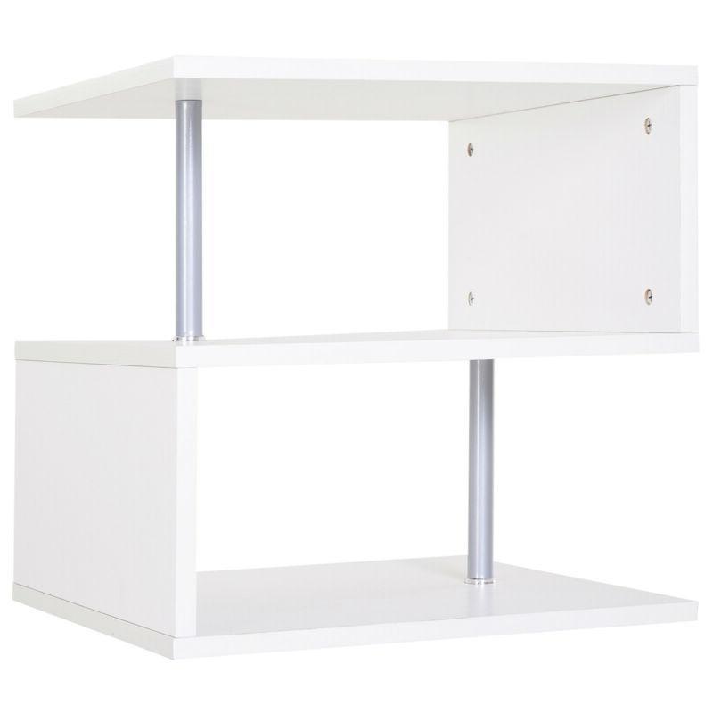 White 2-tier shelves Coffee & End Side Table by Lavishway | Side Tables-38520