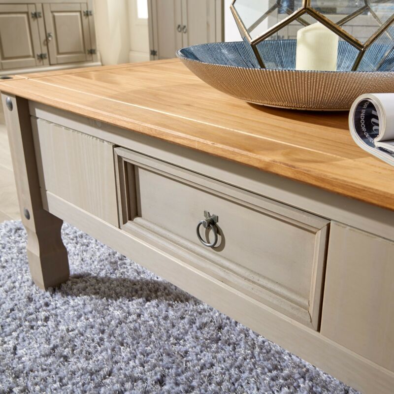 Corona Pine Grey Living Room Furniture by Lavishway | Coffee Tables-43005