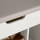 Wooden White Shoe Cabinet With Seating by Lavishway | Shoe Cabinets-38967