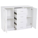 4 Drawers 2 Doors Cupboard in White by Lavishway | Bedroom-39096
