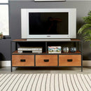 Black Frame Solid Wood 3 Drawer TV Cabinet by Lavishway | TV Units Cabinets-39368
