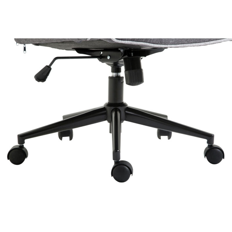 Tilt Linen Mid Back Office Chair in Grey by Lavishway | Fabric Chairs-42579