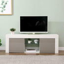 Gloss Front 2 Grey Door 130cm Wide TV Unit by Lavishway | TV Units Cabinets-43057