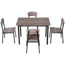 Compact Grey Dining Table Set With 4 Chairs by Lavishway | Dining Table Set-43601