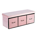 3 Drawer Pink Velvet Storage Bench by Lavishway | Benches & Storage Benches-38629