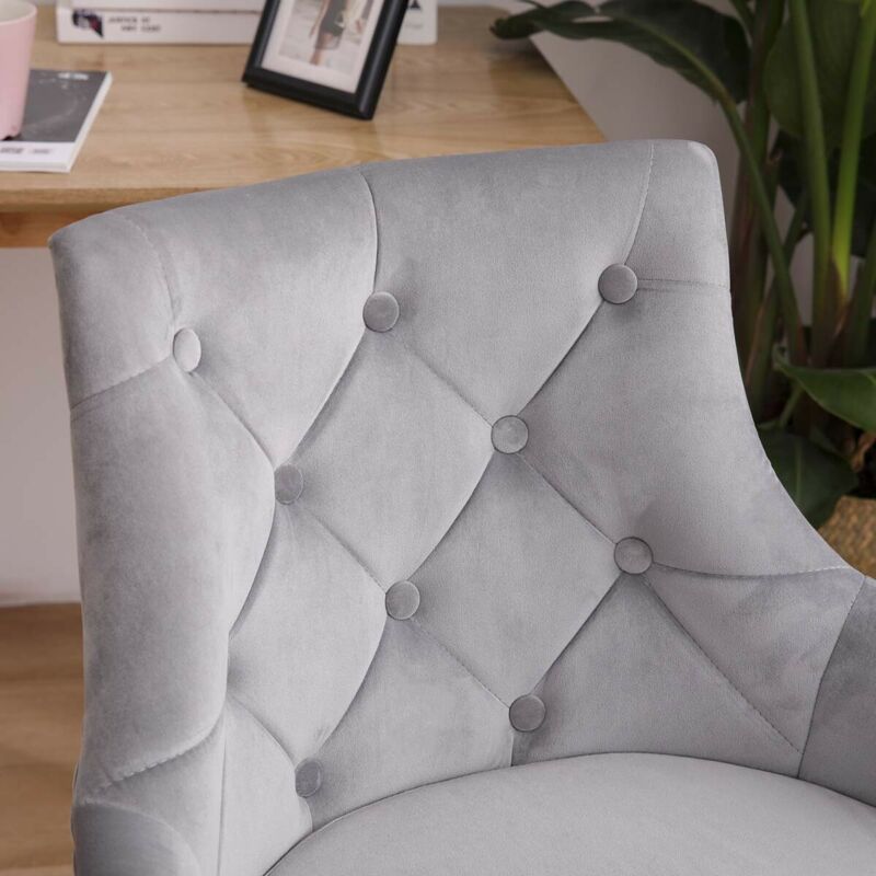 Adjustable Swivel Velvet Chair by Lavishway | Velvet Chairs-39303