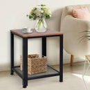 Square End Wood Top Coffee Side Table by Lavishway | Side Tables-44630