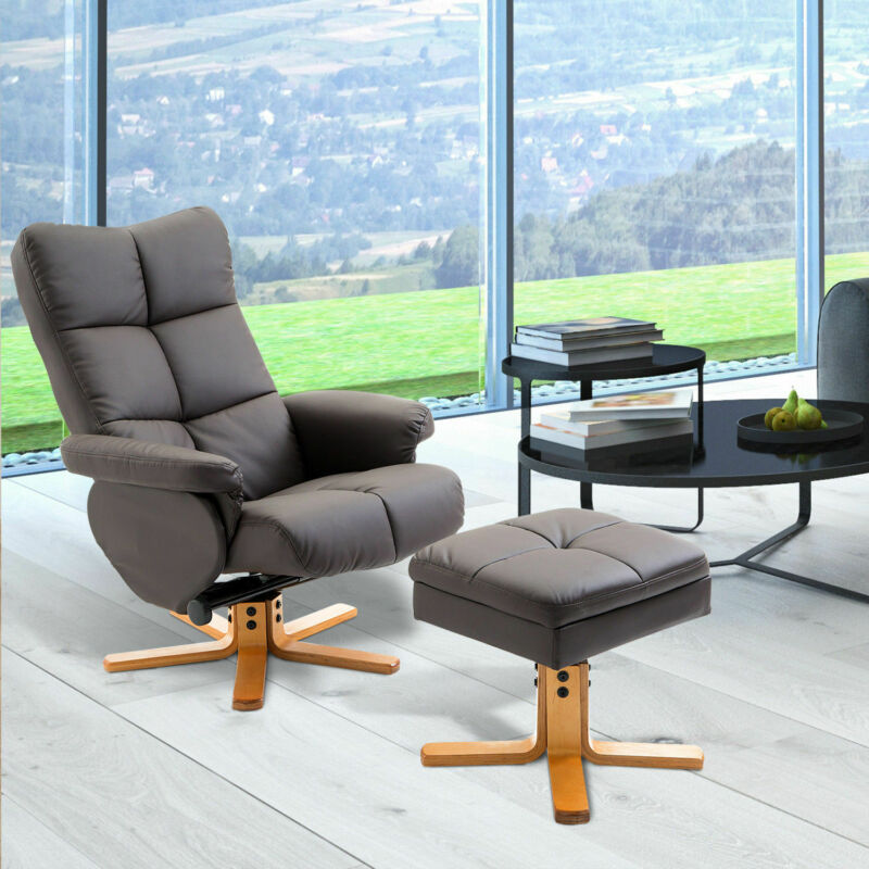 Recliner Brown Footrest Armchair by Lavishway | Recliner Armchairs-39223