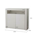 White High Gloss 2 Glass Doors Sideboard by Lavishway | Sideboards-39325