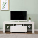 Gloss Front 130cm Wide TV Stand in White by Lavishway | TV Units Cabinets-43112
