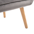 Velvet upholstery Grey Accent Chair by Lavishway | Bedroom Chairs-42850