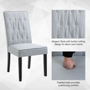 Tufted Fabric Dining Chair With Wooden Legs by Lavishway | Dining Chairs-43630