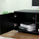 2 Door 2 Open Shelves Black Wide TV Unit by Lavishway | TV Units Cabinets-39415