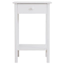 Wooden Bedside Table with Drawer in White by Lavishway | Bedside Tables-43644