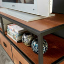 Black Frame Solid Wood 3 Drawer TV Cabinet by Lavishway | TV Units Cabinets-39370